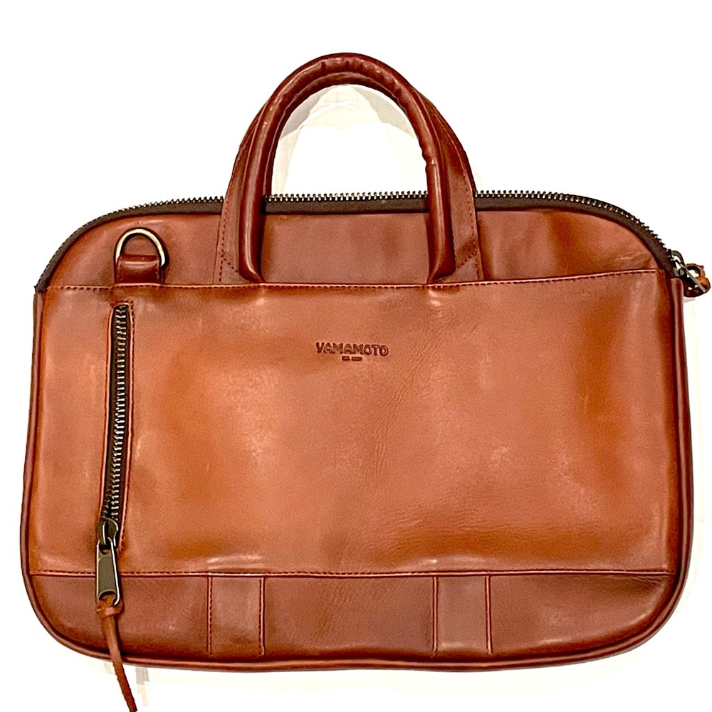 YAMAMOTO Leather briefcase Handmade in Mexico artisan brown cow hide